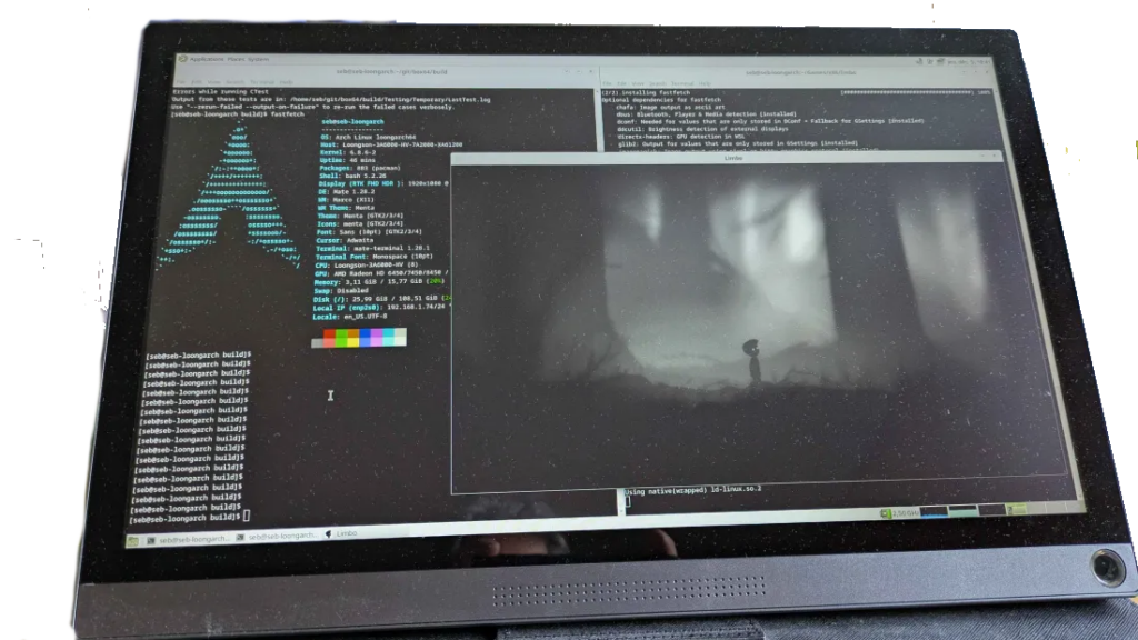 Linux version of Limbo running on Loognarch with Box32